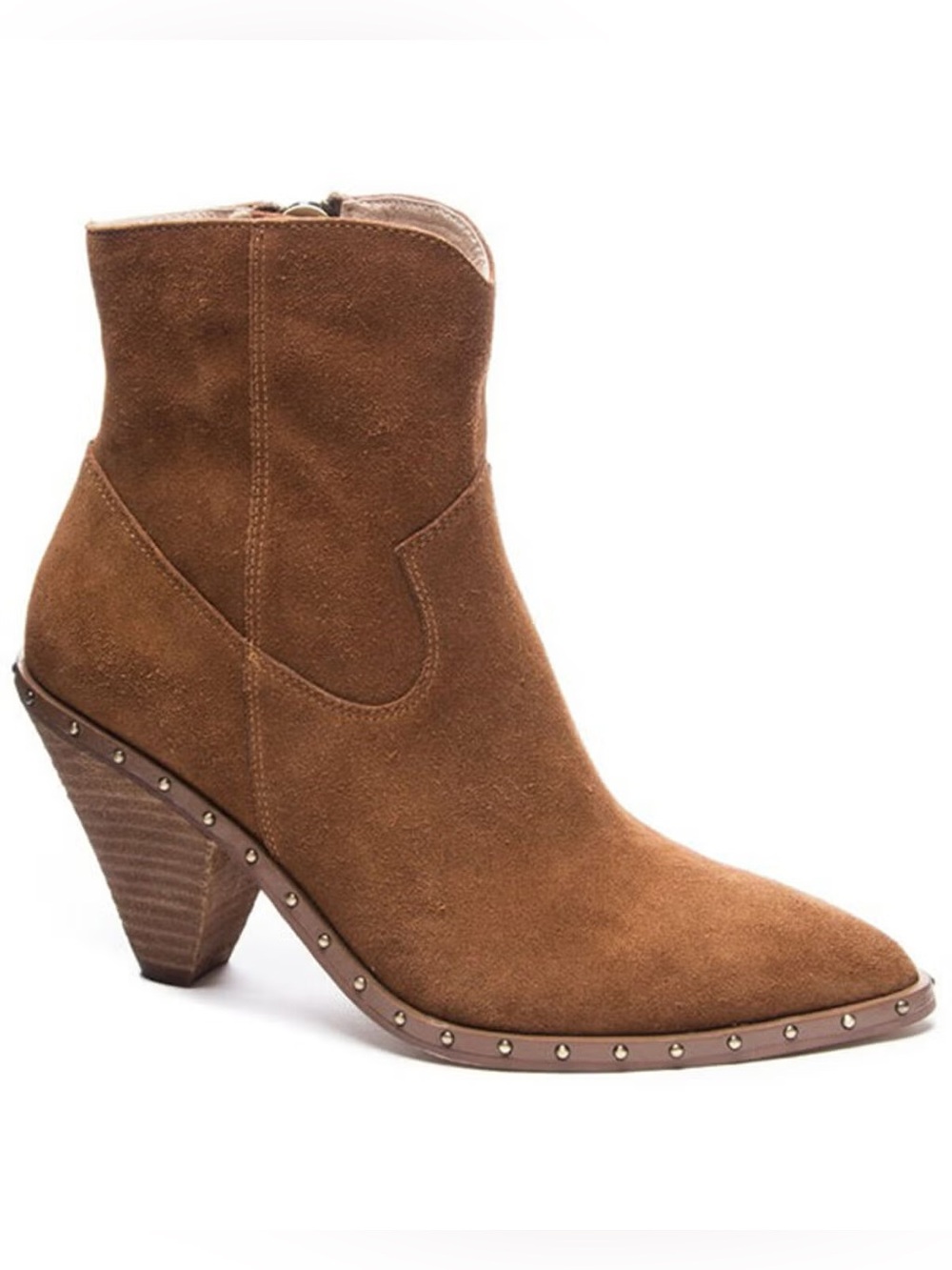 Chinese Laundry Brown Suede Leather Western Studded Ankle Boots Size 8 New